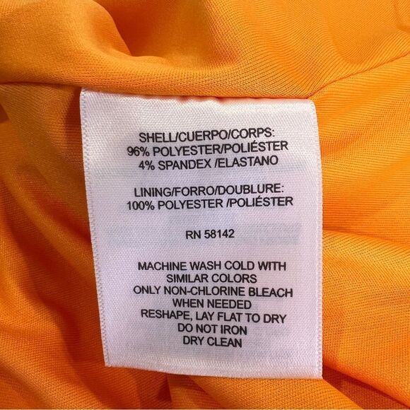 Donna Morgan Hartley Fit Flare Short Dress Orange Crepe Sleeveless Size 2 NWT - Picture 8 of 16